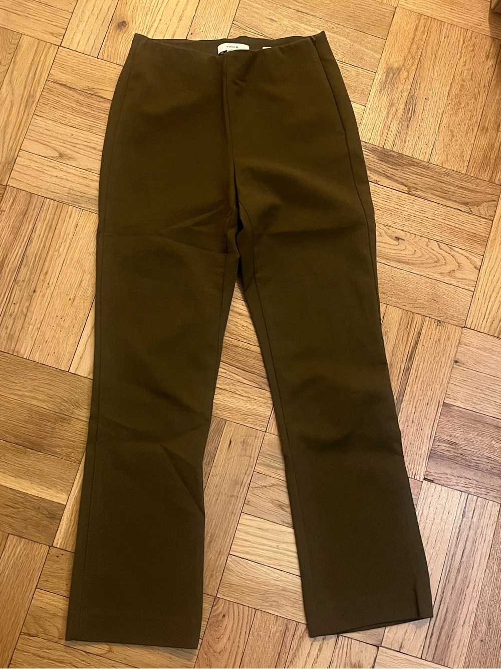 Vince Olive Brown/Green Straight-Leg Pants XS